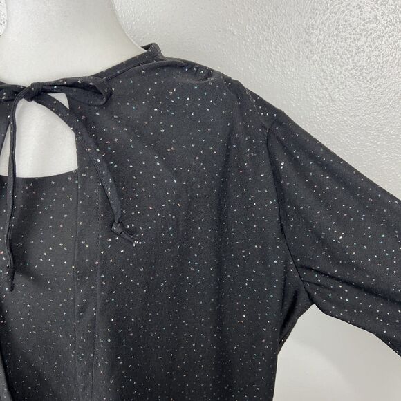 Ample Togs 2 Piece Cardigan Tank Top Set Women Extra Large Black Sparkly Shiny - Picture 12 of 16